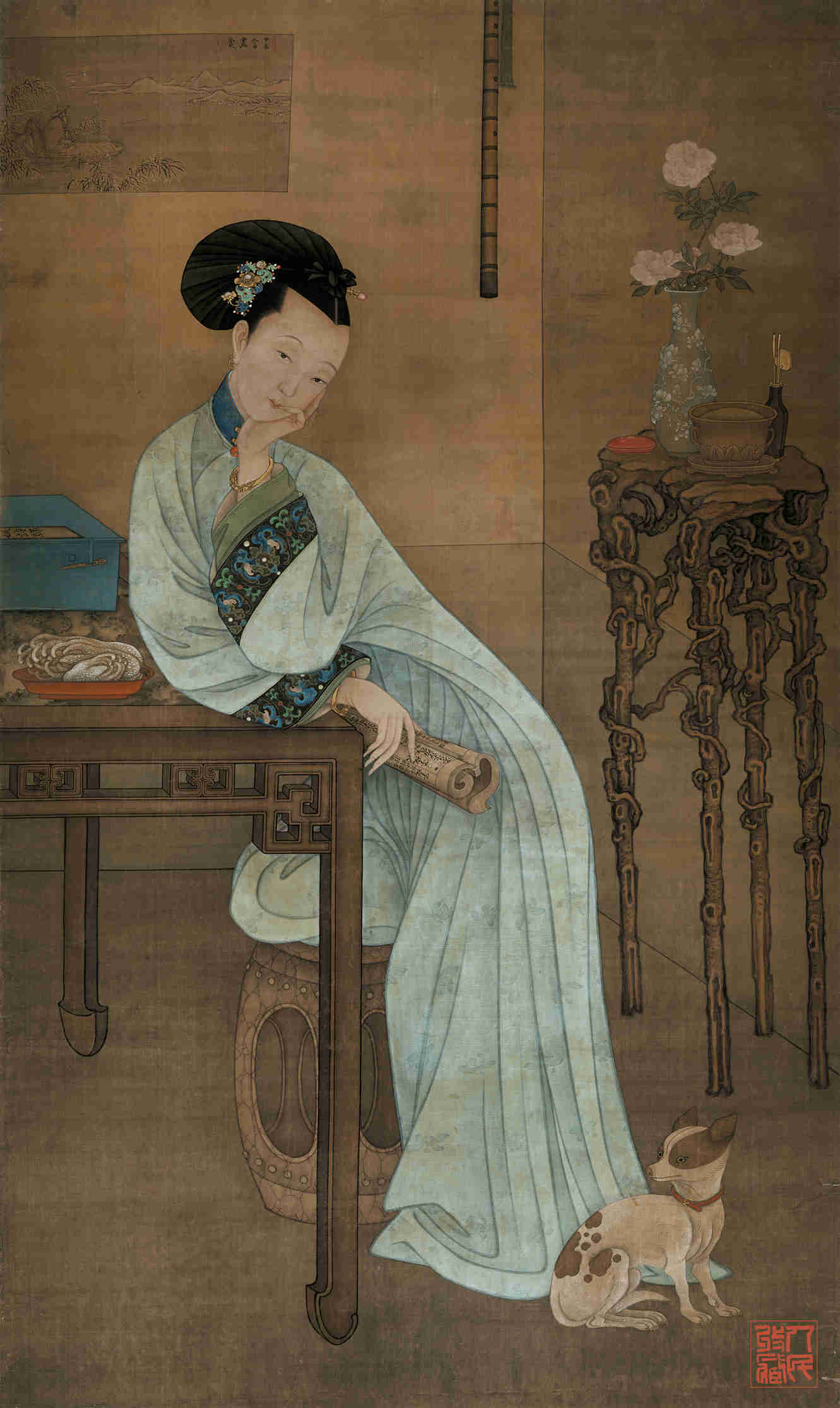 春闺倦读图